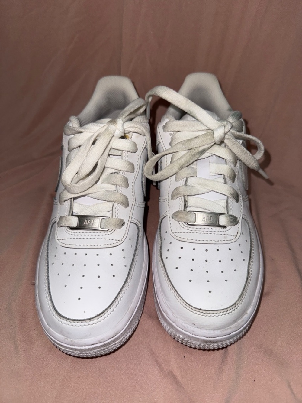 Nike Kids White Leather Sneakers